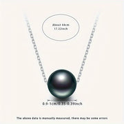 Black Pearl Pendant Necklace with S925 Silver Chain for Women