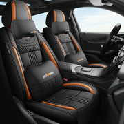 Universal PU Leather Car Seat Cover for Five-Seater Vehicles Full Coverage