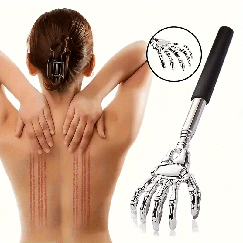 Telescopic Back Scratcher Set with Rubber Handles in Elegant Box for Men and Women