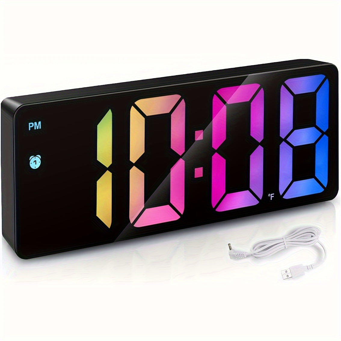 Digital Alarm Clock with Temperature Display and Adjustable Brightness for Bedroom and Home Office