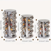 Rotating Spice Rack Organizer for Cabinets and Countertops with 12 Jars and Labels
