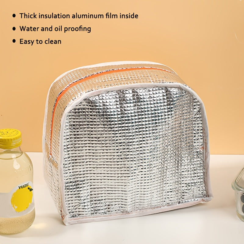 Insulated Aluminum Film Lunch Bag Waterproof Oil-Proof Portable Cartoon Design for Autumn Winter Travel