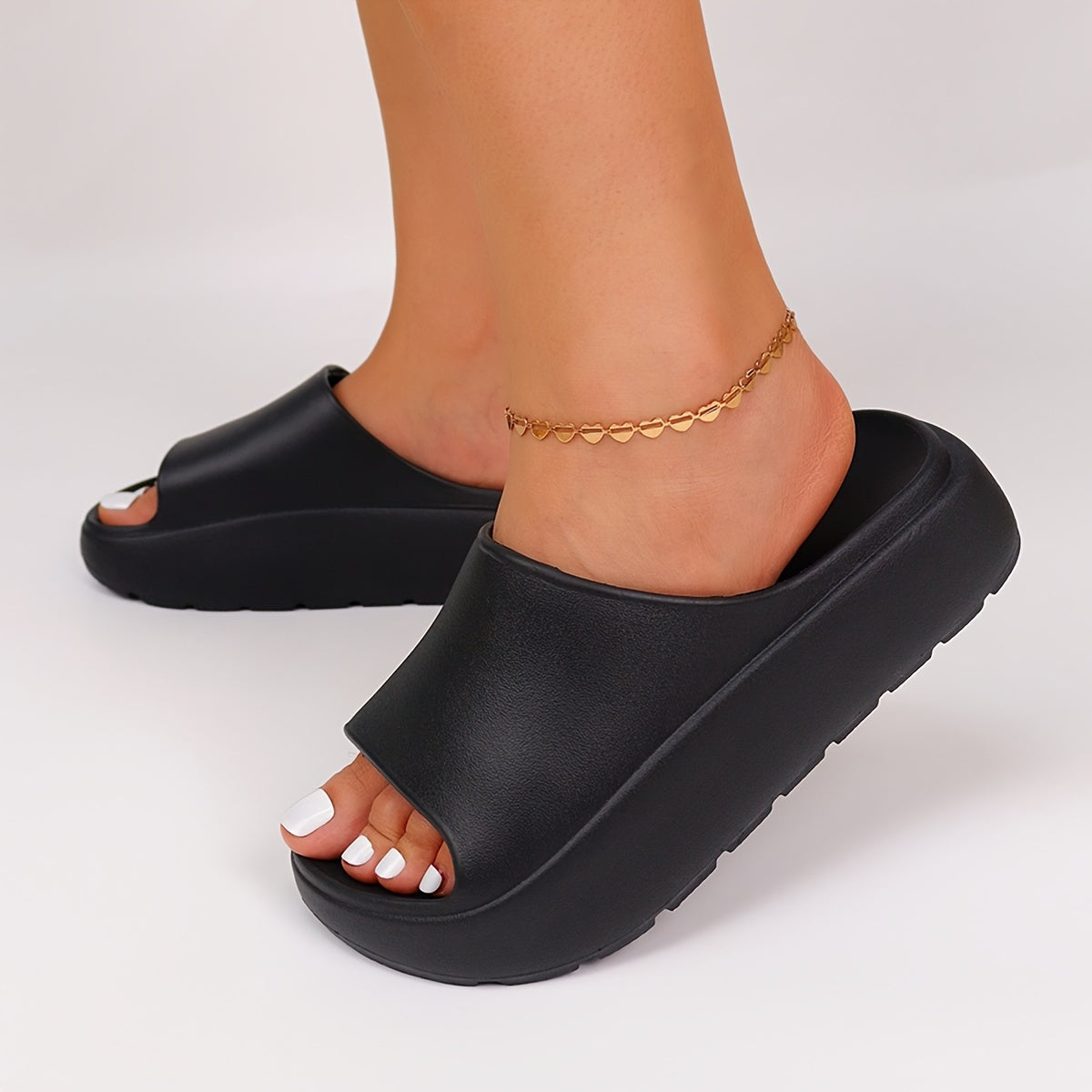 Women's Non-Slip Thick Platform EVA Slide Sandals Open-Toe Casual Pink