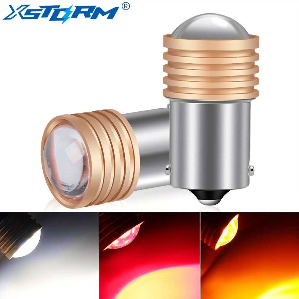 2PCS LED Car Tail Lights 1156 P21W 1157 BAY15D HD Projector Lens