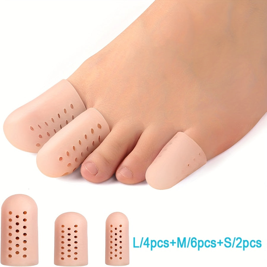 12 Pcs Silicone Toe Caps Protectors Cushions for Ingrown Nails and Friction