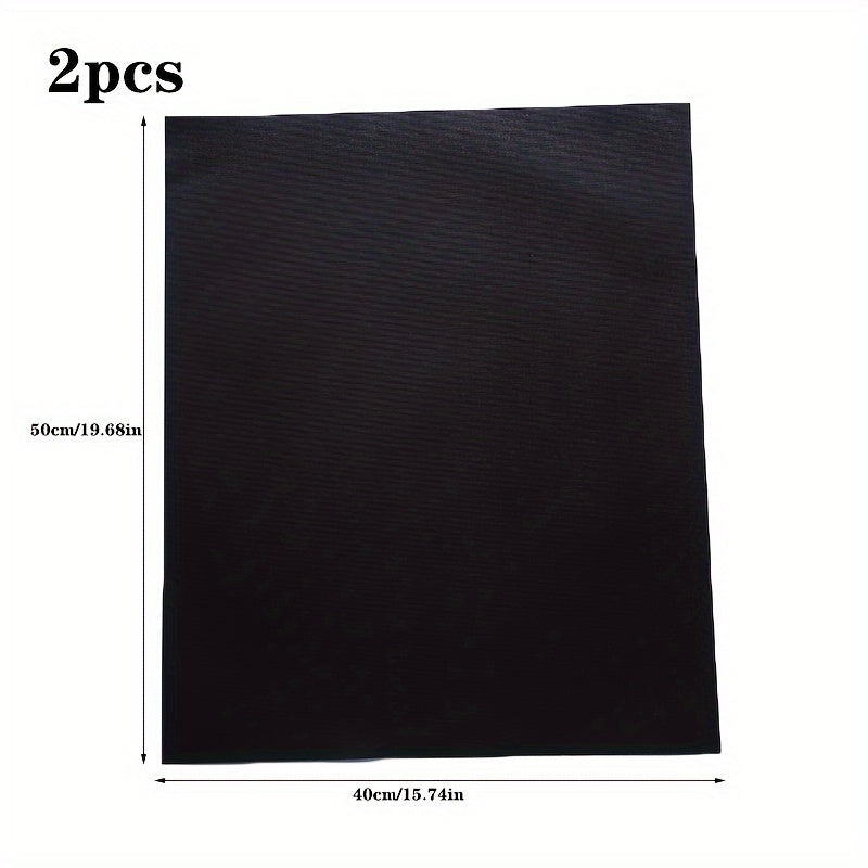 Set of 2 High-Temp Non-Stick Teflon BBQ Grill Mats for Outdoor Cooking