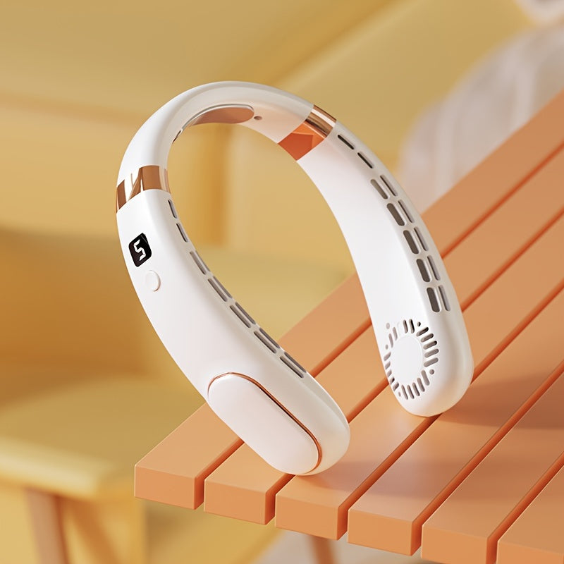 Portable Neck Fan 360° Bladeless Personal Fan USB Rechargeable Adjustable for Indoor Outdoor Use