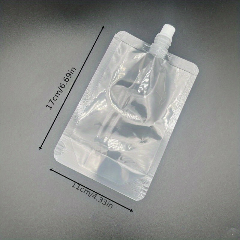 Set of 10 Disposable Beverage Pouches Stand-Up Liquid Yogurt Milk Containers