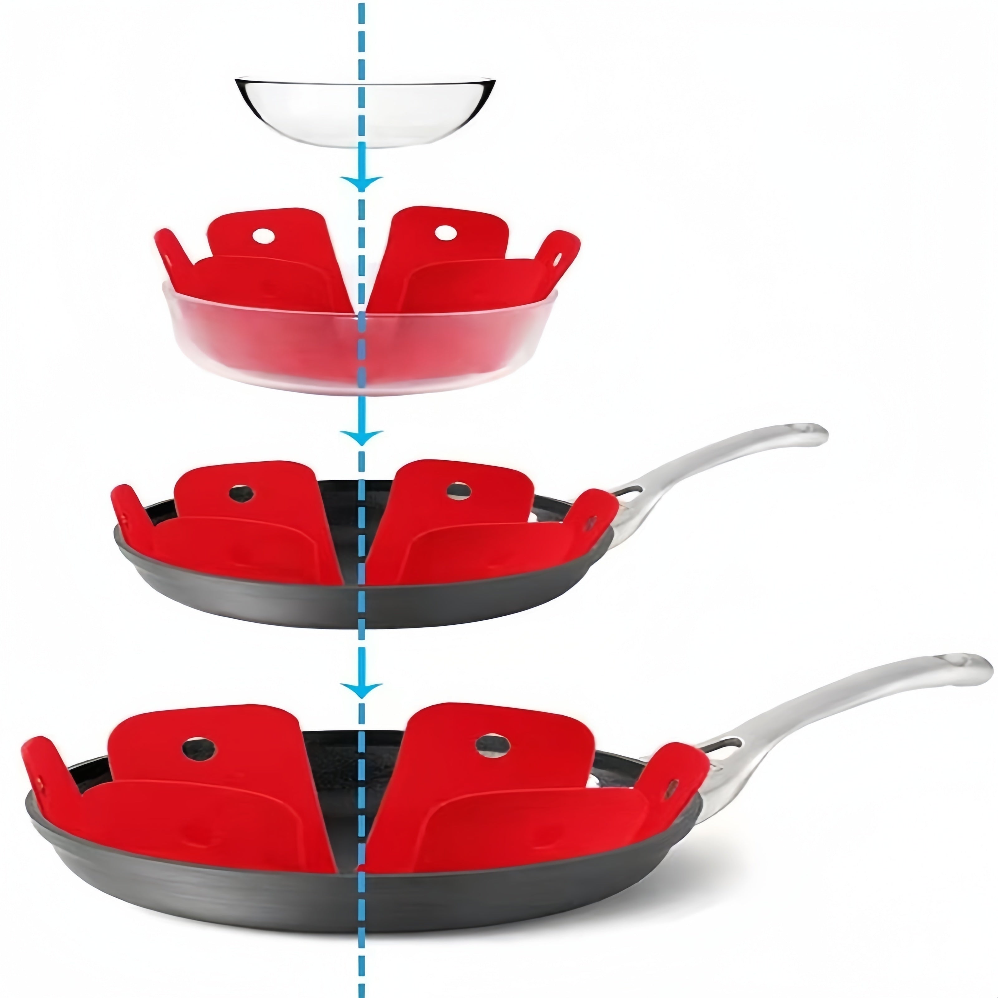 Set of 6 Round Felt Pot Holders Heat Resistant Non-Slip Kitchen Mats for Pots and Dishes