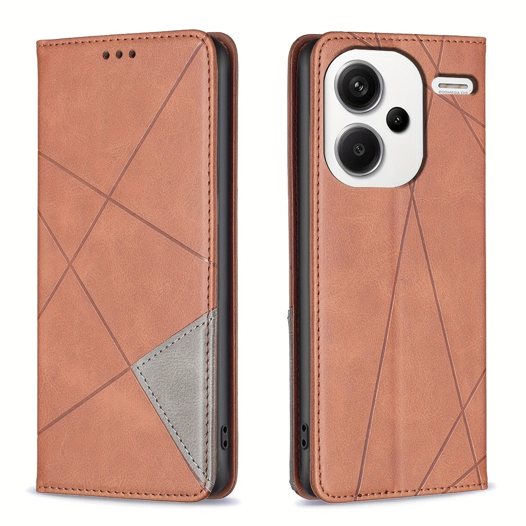 Mobile Phone Case for Xiaomi Redmi Note 13 Pro 5G with Magnetic Closure Stand Wallet Card Slot