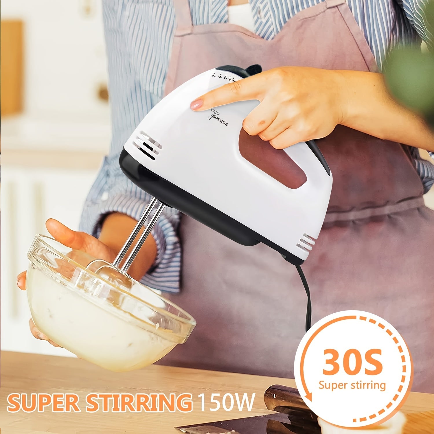 European Standard Plastic Egg Beater 220V AC 1001 RPM