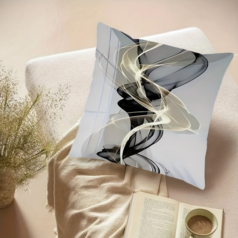 Abstract Geometric Throw Pillow Cover 44.96cm Gray Polyester Machine Washable