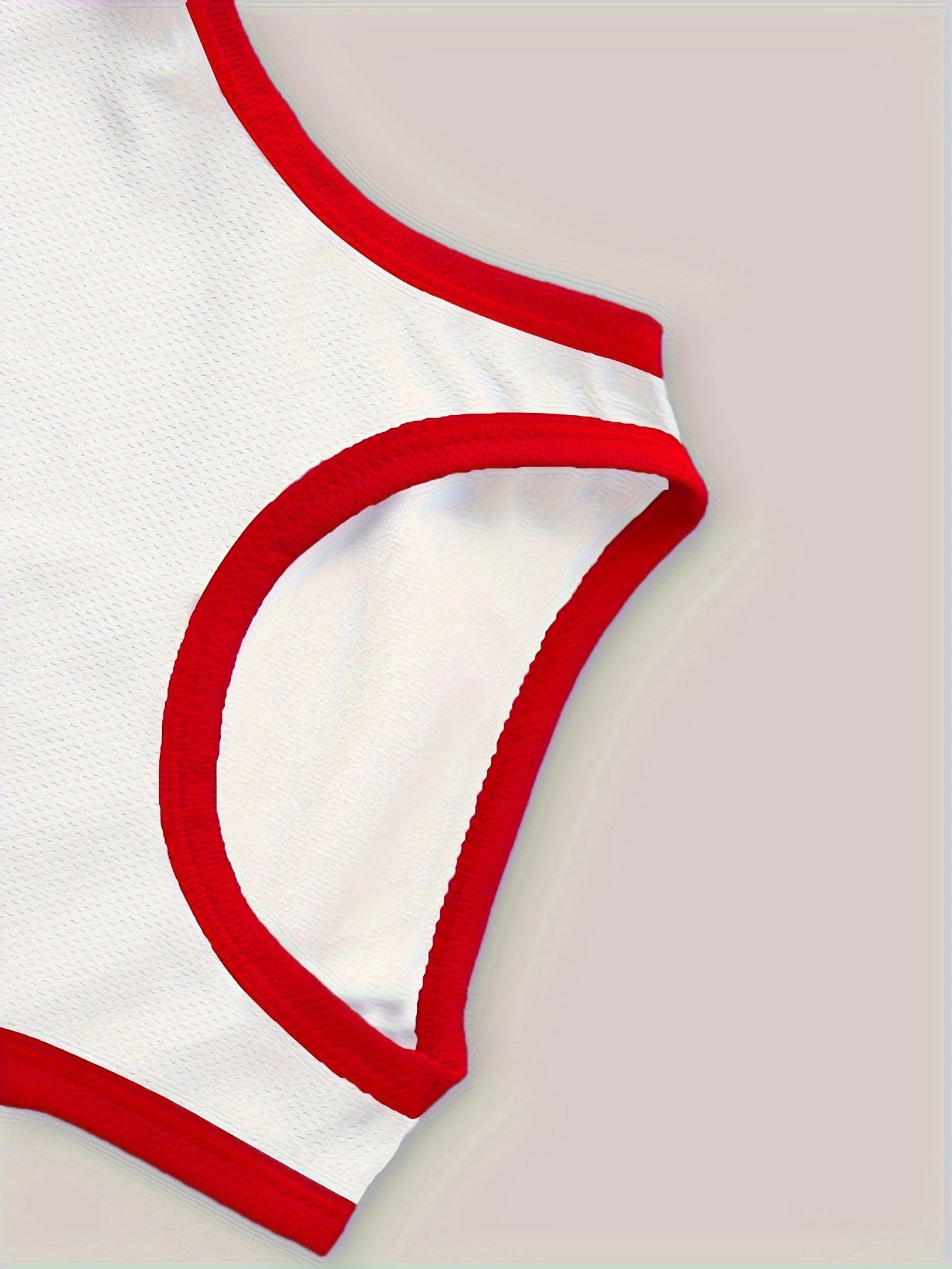 Youth Basketball Jersey and Shorts Set in Red and White 100% Polyester Sleeveless Sports Outfit