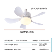 Indoor Household Fan Lamp with Remote Control E27 LED Light Fan