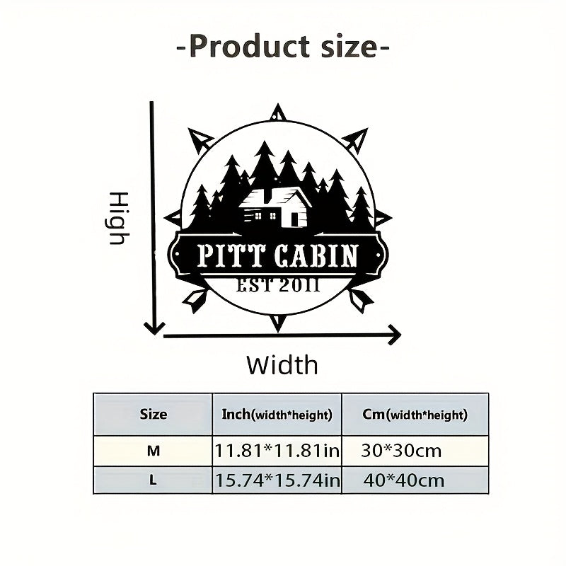Personalized Rustic Metal Wall Sign for Cabin Decor Outdoor Home Art