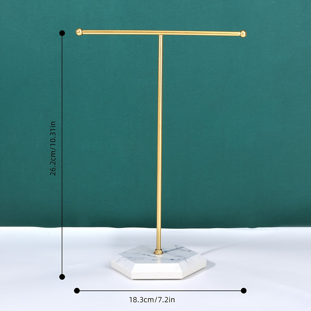 Metal Jewelry Storage Rack with T-Shaped Design for Necklaces Earrings and Rings