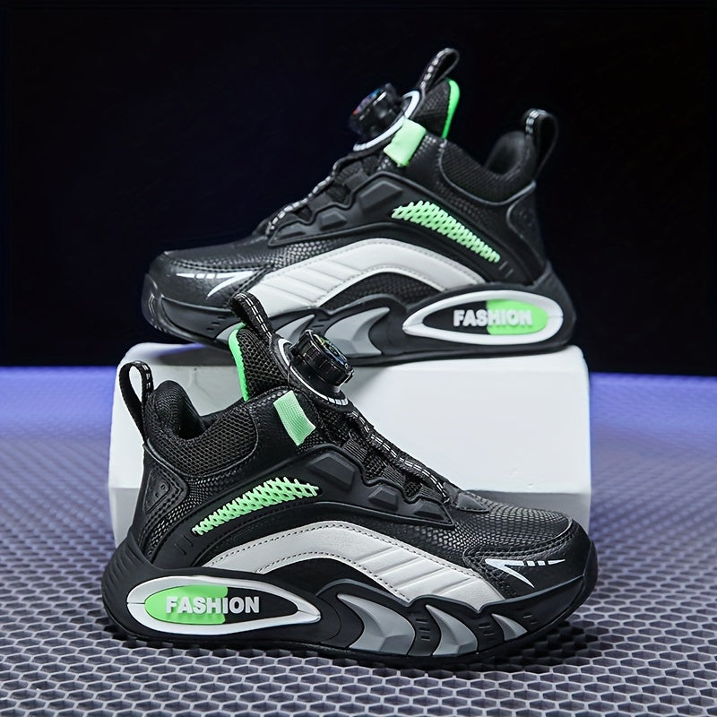 Rangli blokli basketbol poyabzallari, aylanuvchi qistirma, ichki/tashqi mashg'ulotlar uchun nafas oladigan, sirpanmaydigan dizayn.