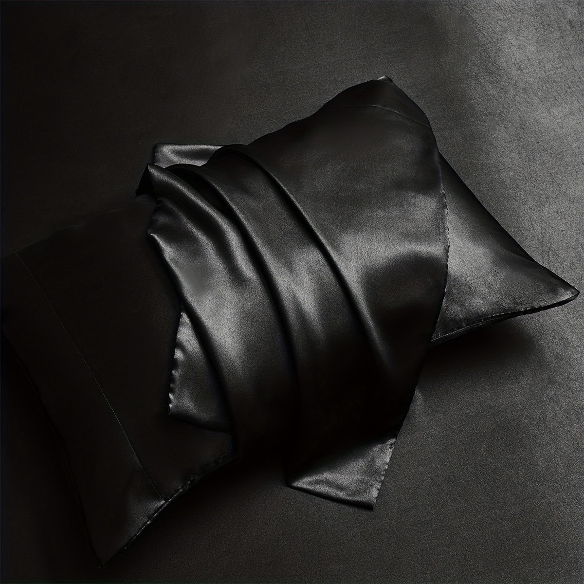 Juego de 2 fundas de almohada de satén de colores sólidos para dormitorio o sala de estar