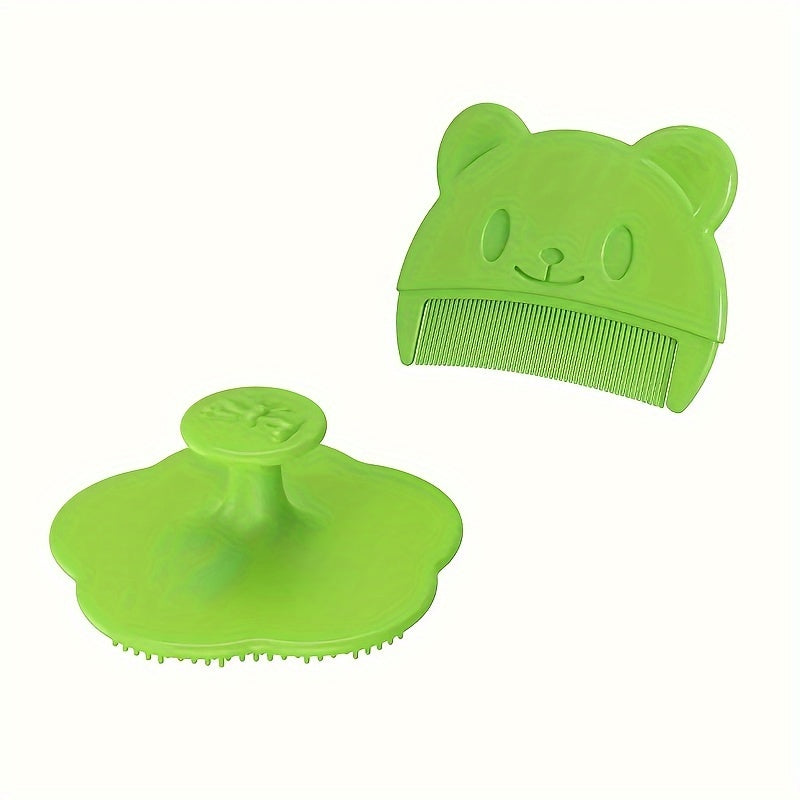 Baby Grooming Set for Newborns Silicone Shampoo Brush and Gentle Comb for Ages 0-3