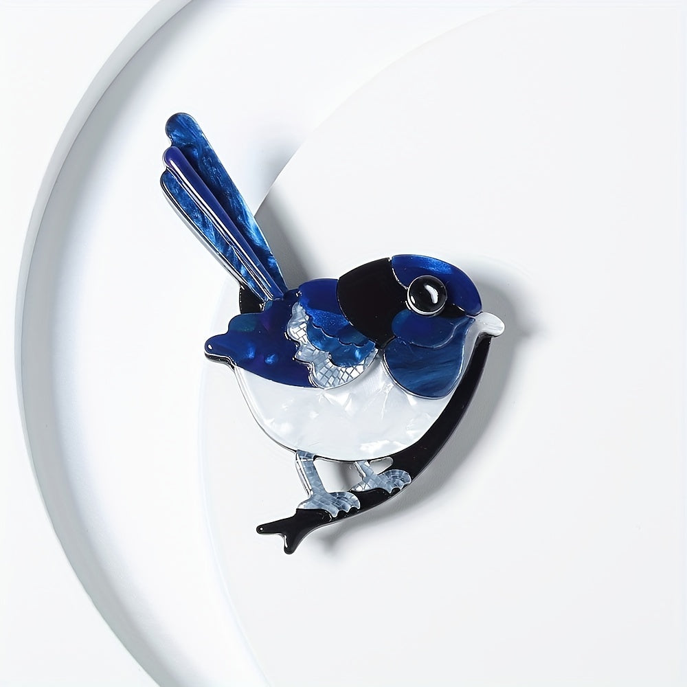 Mini Bird-Shaped Acrylic Animal Brooch for Women Clothing Accessory