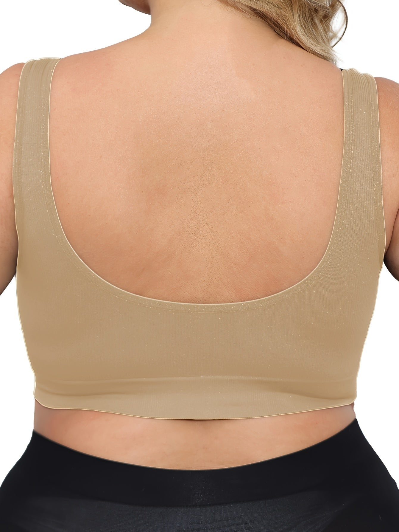 Women's Seamless Breathable Casual Low-Collar Bra with Chest Pad