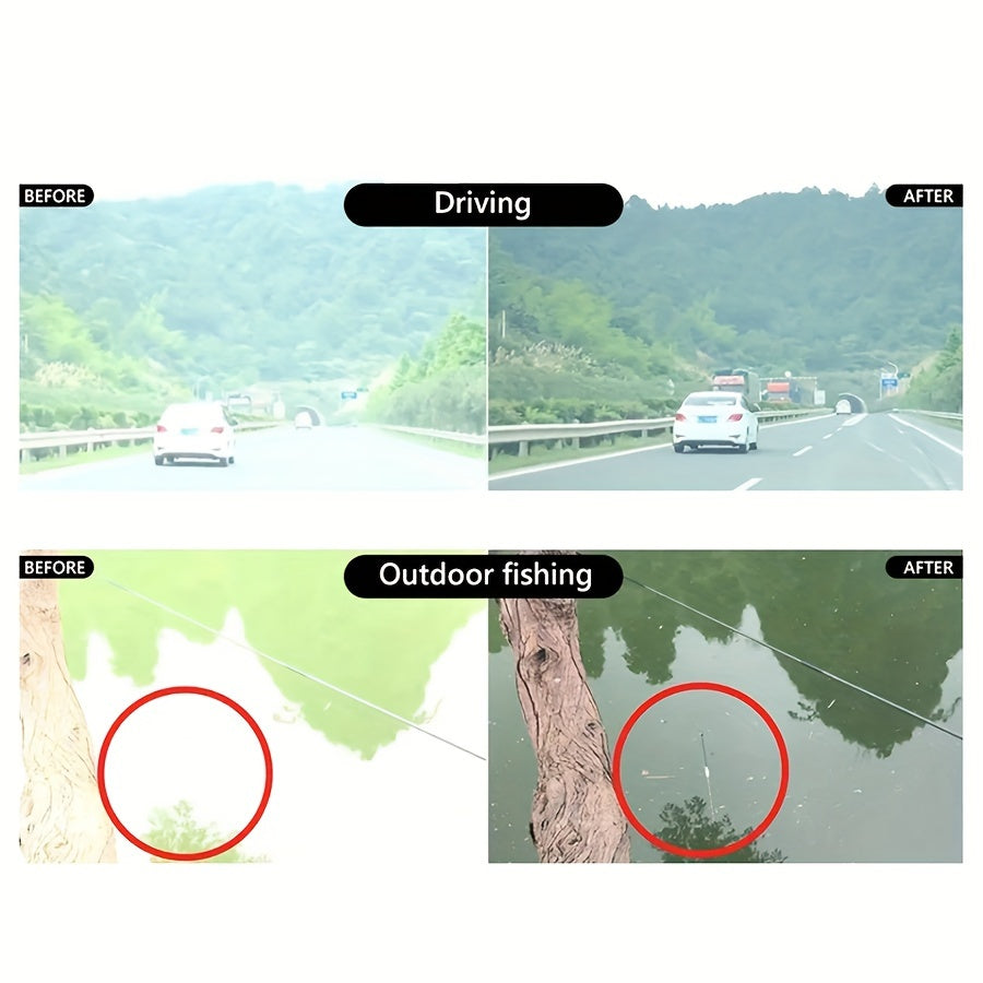 Unisex Vintage Square Glasses Full Rim Polycarbonate Frame Anti-Glare for Driving Hiking and Daily Use