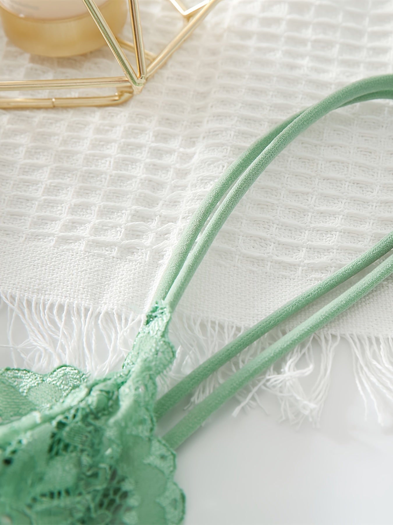 Women's Lace Cami Bra with Padded Support and Hollow Out Design