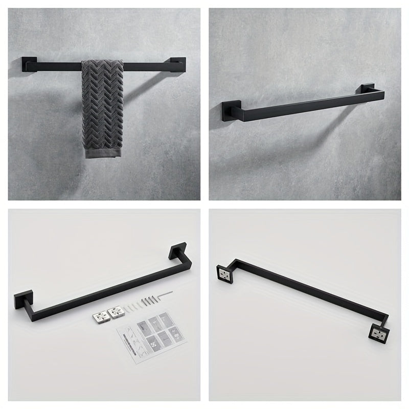 5-Piece Bathroom Hardware Set Matte Black Stainless Steel Brushed Nickel Gold Includes Towel Bar Towel Ring Toilet Paper Holder Towel Hooks