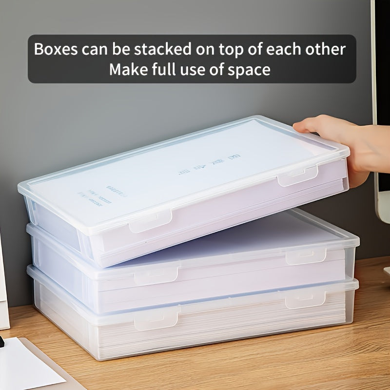 Ofis va uyda hujjatlarni, sertifikatlarni va boshqa hujjatlarni saqlash uchun shaffof A4 o'lchamdagi plastik hujjat qutisi. Maktab va uy ofisi saqlash materiallari uchun mukammal.