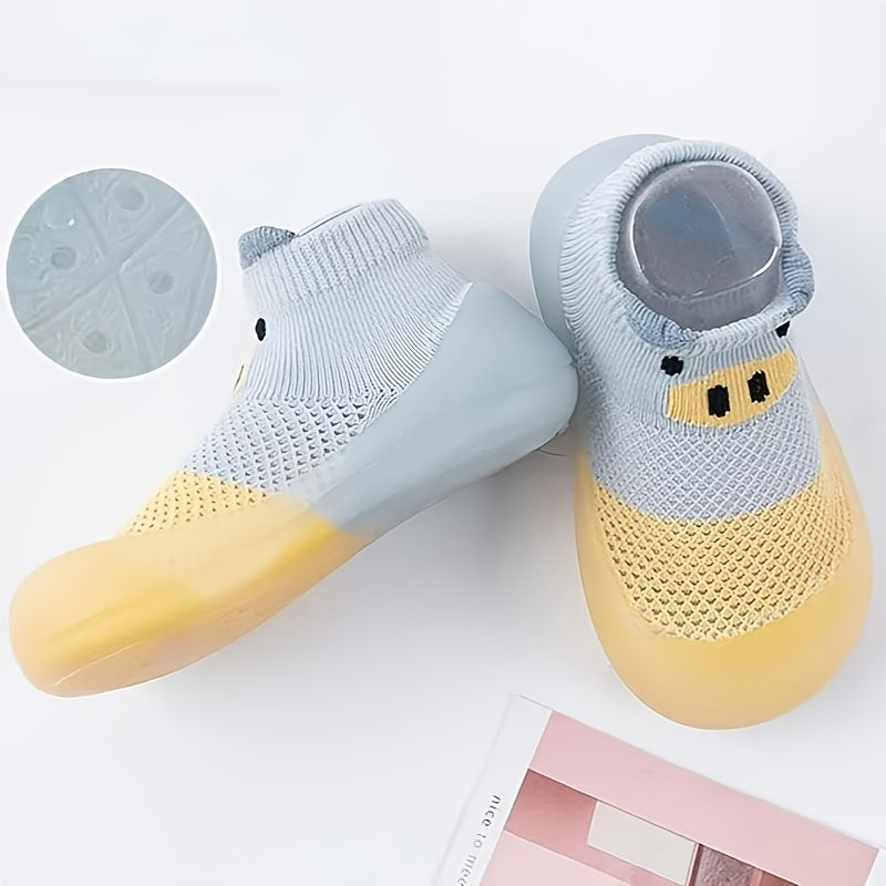 Baby Girls Slip-On Sock Shoes All-Season Breathable Non-Slip Rubber Sole