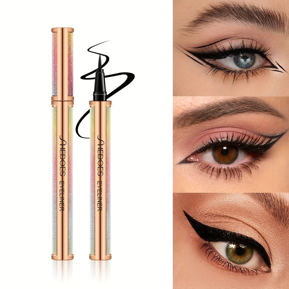 Delineador de ojos líquido negro para mujer, resistente a manchas, de larga duración, con punta de precisión