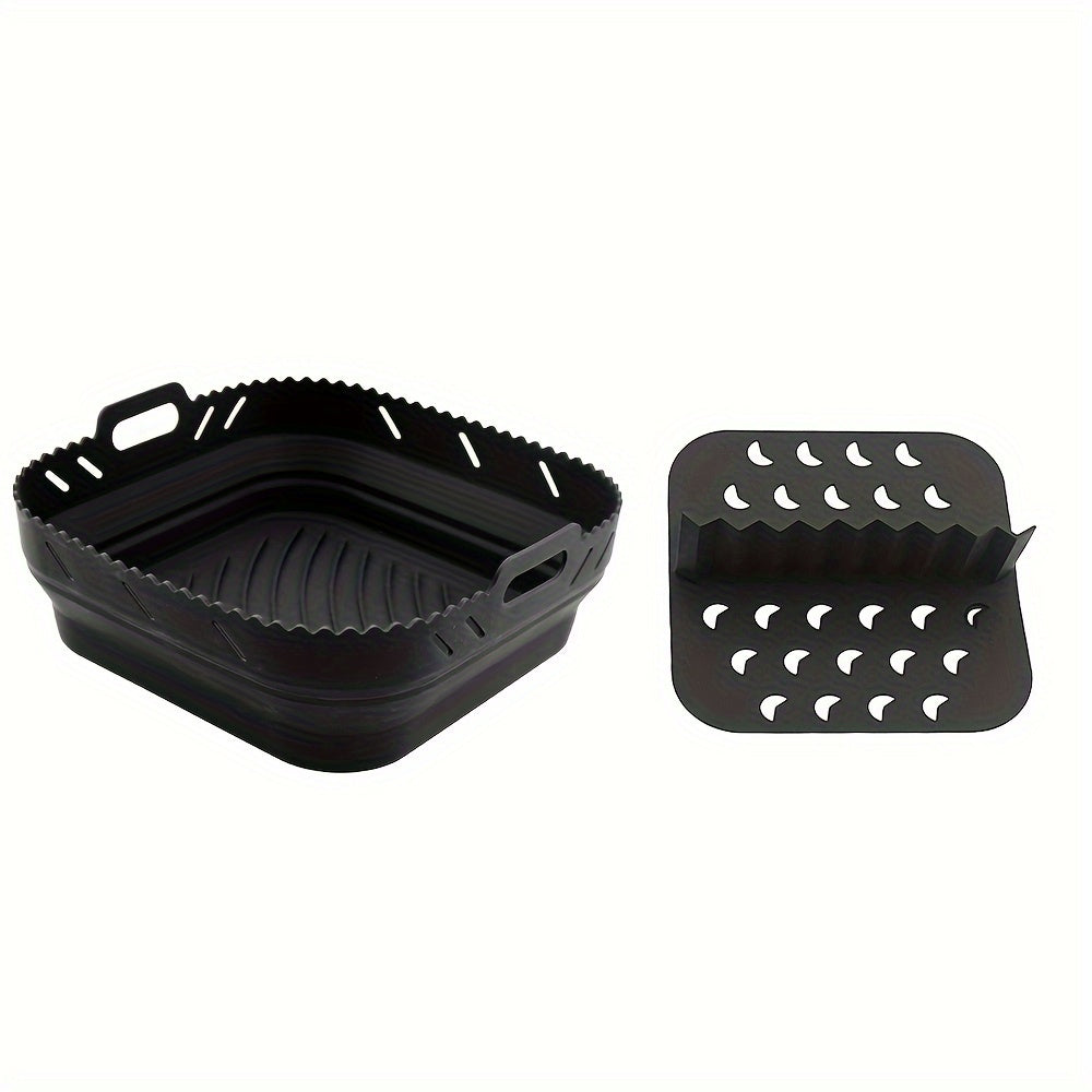 21.59 cm Silicone Air Fryer Liner Tray with Divider for Oven and Kitchen