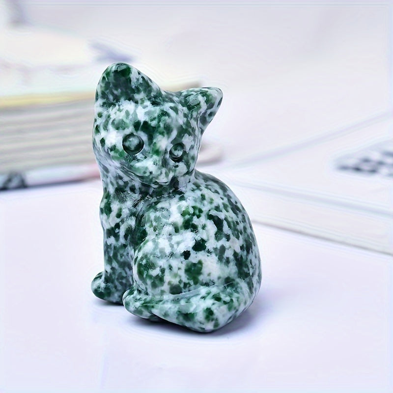 Фигурка кошки из натурального кристалла для карманов и комнат, подарок