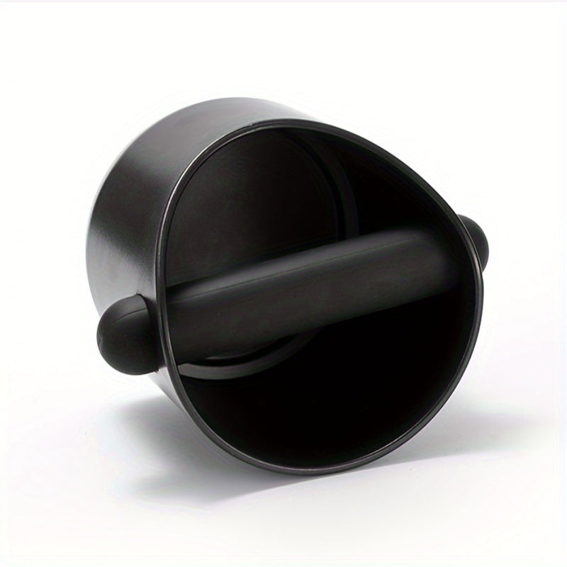 Black Non-Slip Coffee Tamping Box with Removable Strike Rod and Dust Bin