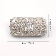 Kiyimlar va to'ylar uchun nafis rhinestone emal broshli kvadrat dizayni