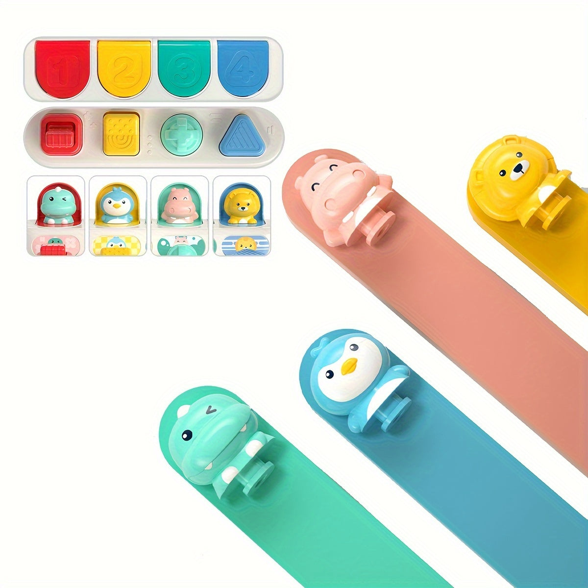 "Multfilm Hayvon Mantiqiy O'yinchoq - Xotira O'qitish va Erta Ta'lim uchun PVC Figura, 0-3 Yoshdagi Bolalar uchun Mukammal. Tug'ilgan kunlar va Rojdestvo uchun Ajoyib Hediya."