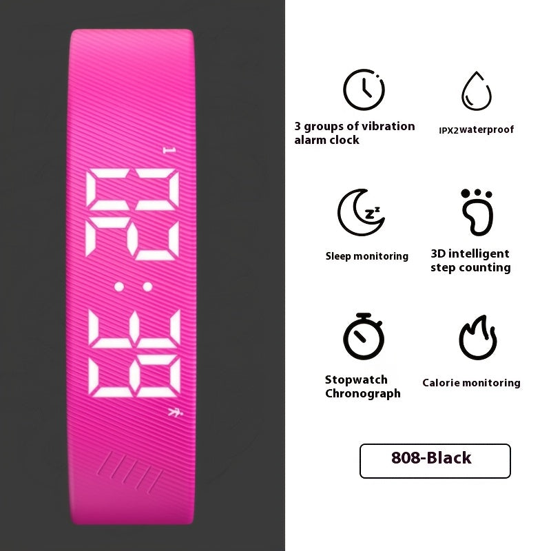 Tashqi elektron soat, silikon tasma, USB zaryadlash, signal, vaqt o'lchagich, vibratsiya, kaloriya monitoringi - zamonaviy, qulay, talabalar va o'qituvchilar uchun ideal, mukammal sovg'a.