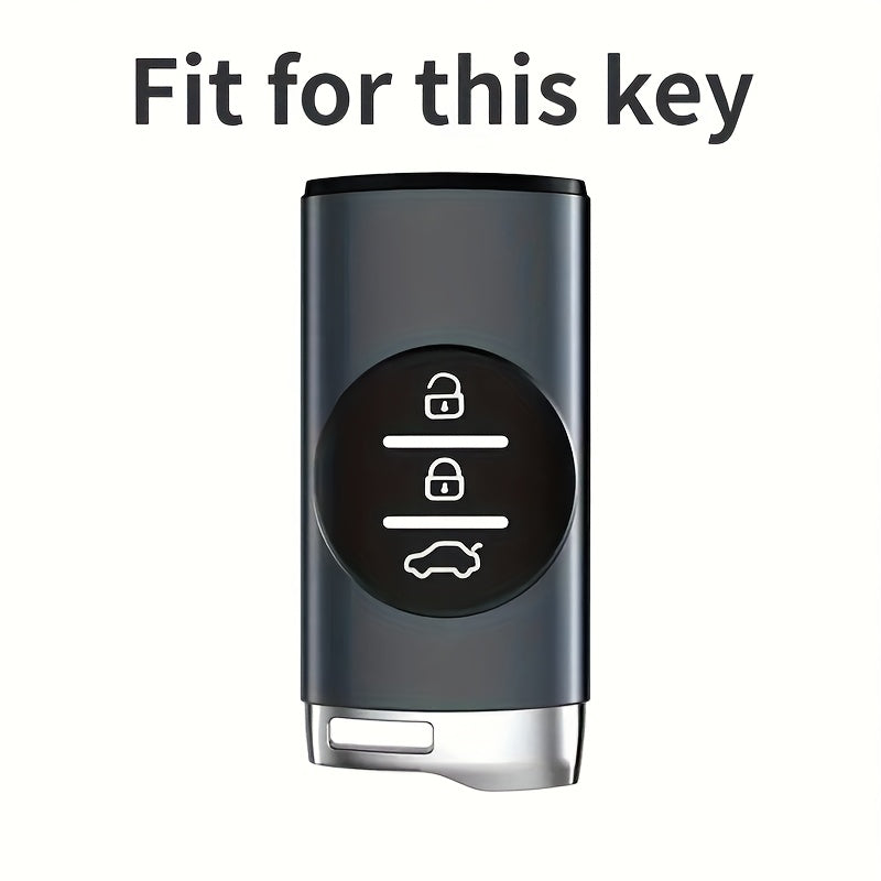 Car Remote Key Fob Cover Carbon Fiber Style ABS Key Fob Case with Keyring