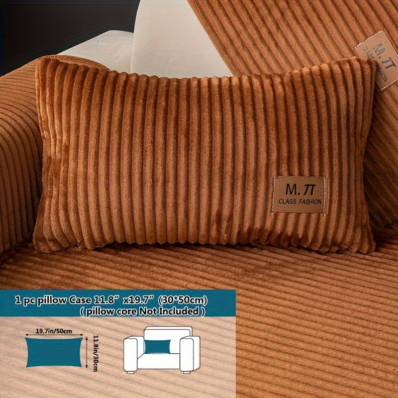 Плюшевый чехол на диван, толстый, теплый, зимний, противоскользящий, современный, дружелюбный к питомцам, для гостиной, спальни, офиса