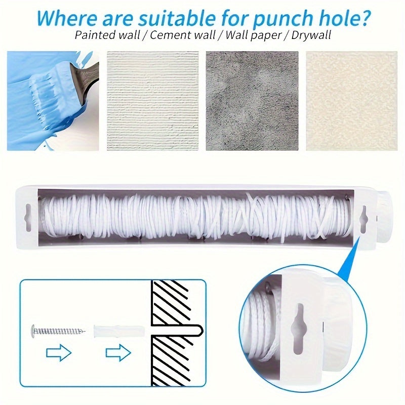 Retractable Clothesline 3.75M Indoor Laundry Line for Clothes Towels and Pants