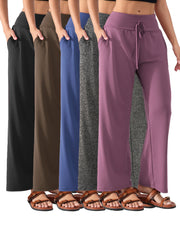 Plus Size Yoga Pants Set of 5 High-Waisted Loose Wide-Leg for Dance Pilates Fitness