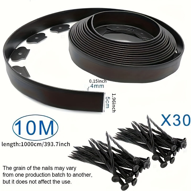 PE Garden Edging Kit 10m Length 5cm Width Lawn Landscape Flower Bed Border