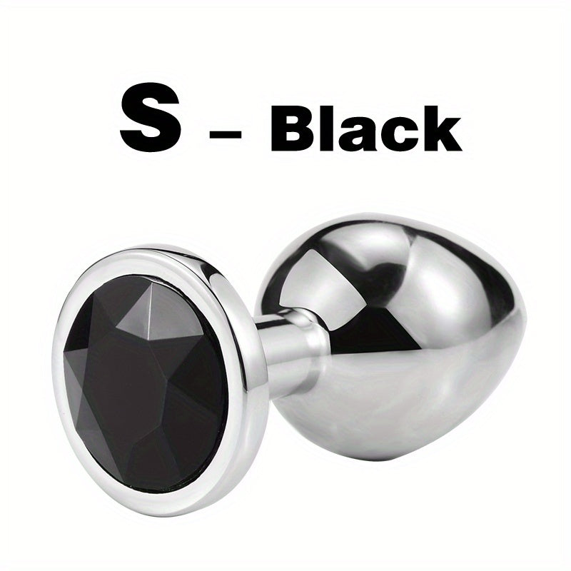Adult Metal Anal Plug Butt Plug with Gem Base, Couples Sex Toy