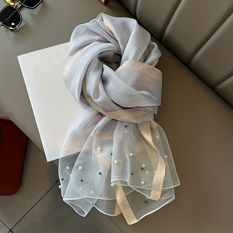 Women's Polyester Shawl 190x70cm Breathable Sun-Proof Solid Color Casual Accessory