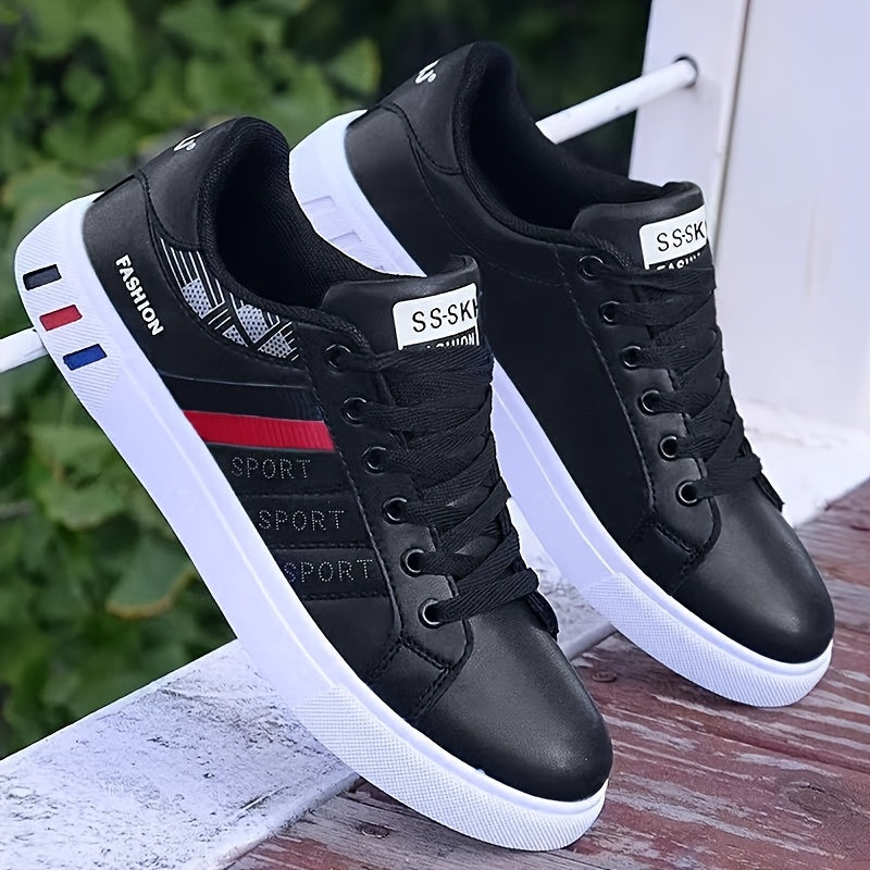 Women's Synthetic Low-Top Sneakers Black White Casual Casual Walking Comfortable