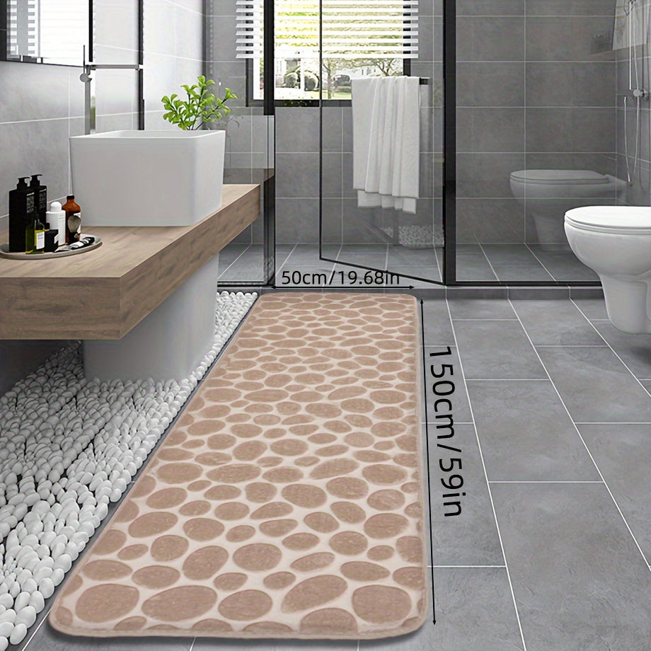 Элегантный коврик из полиэстера с геометрическим узором — роскошный, нескользящий и впитывающий, идеально подходит для ванных комнат, спален, кухонь и других помещений — прочный, устойчивый к пятнам и легкоочищаемый коврик для пола и ванной комнаты