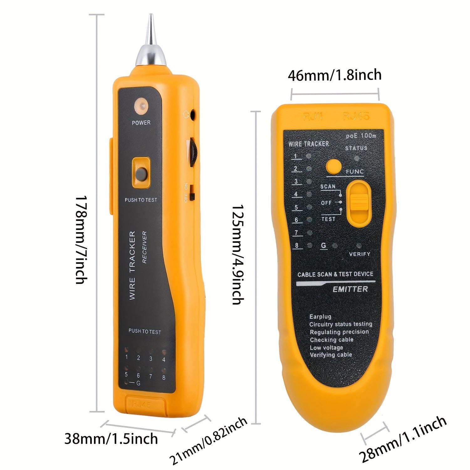 Handheld Cable Tester for LAN Phone Internet Video Data Line Finder Tone Inspection RJ45 RJ11