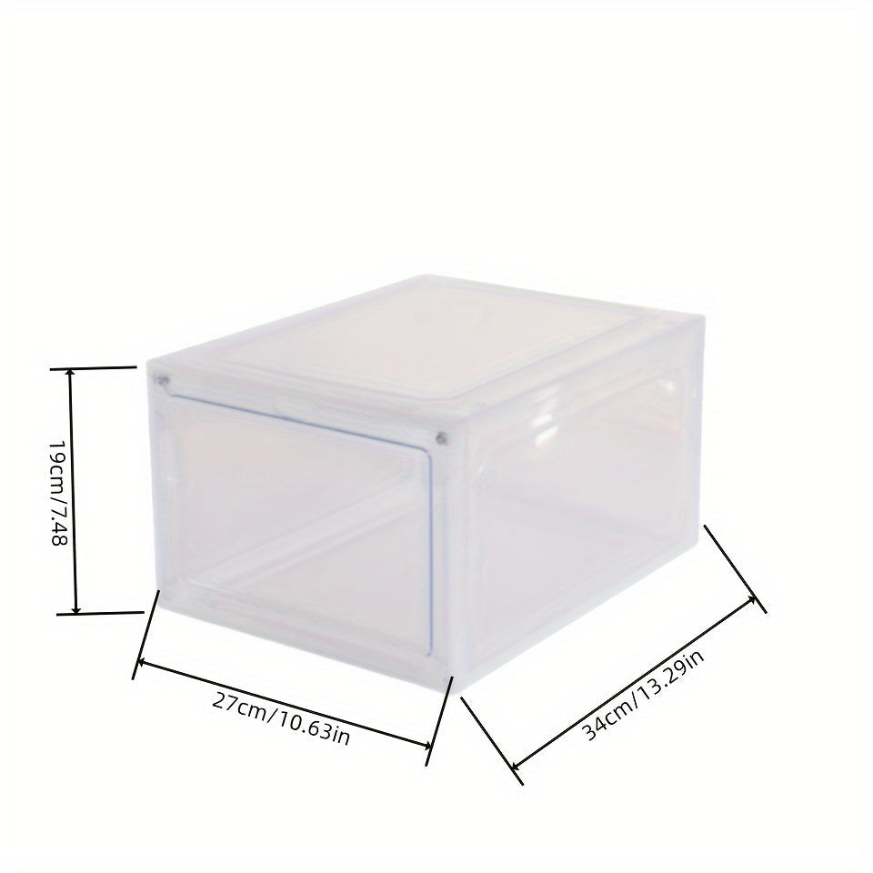 Men Women Shoe Storage Box Foldable Plastic Dustproof with Side Door
