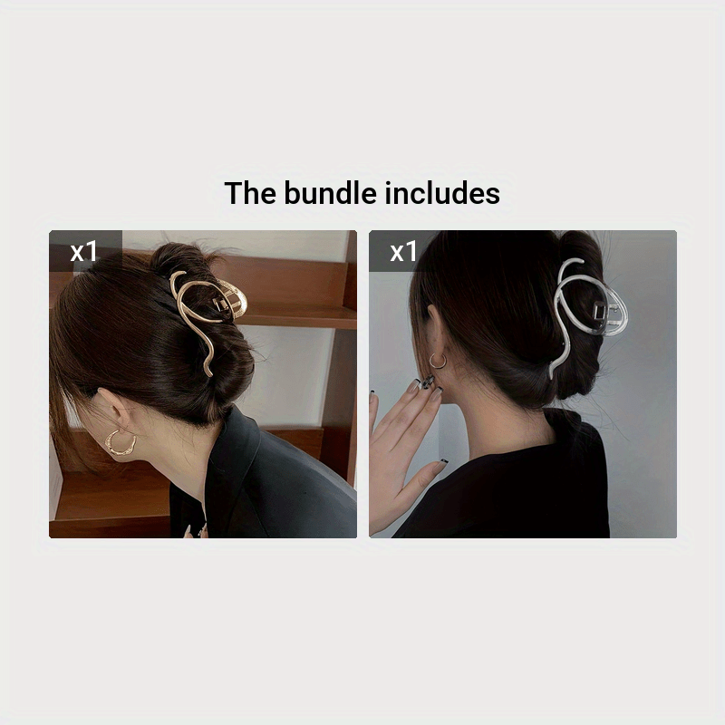 Women's Gold Hair Claw Hair Clip with Hollow Shark Fin Design