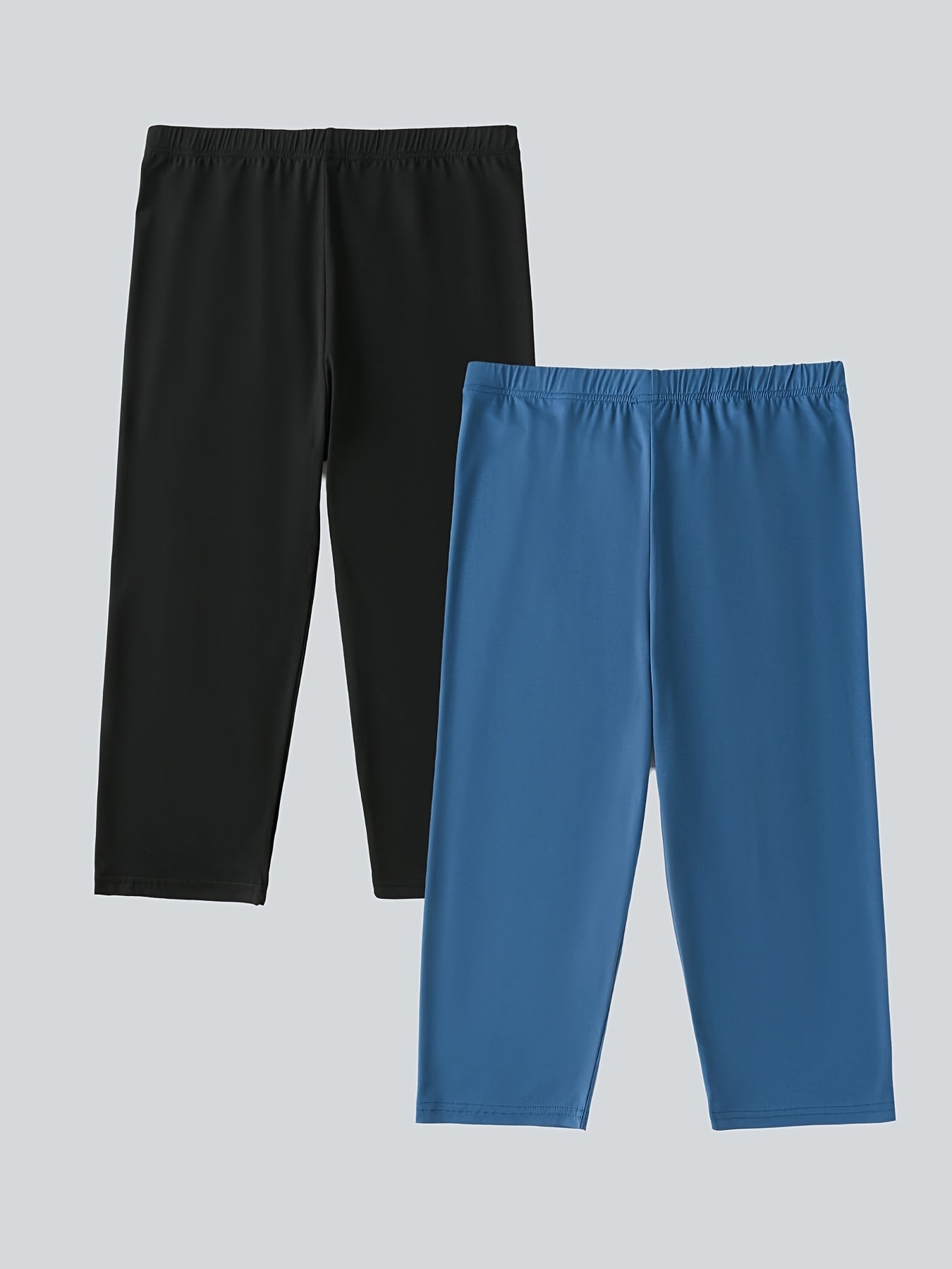 Plus Size Women High-Waisted Leggings 2 Pack Summer Butterfly Heart Print Stretchy Polyester